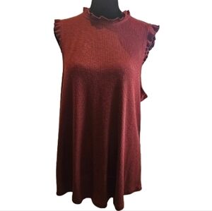 Maurices Ruffle Trim Tank Top - Rust Color